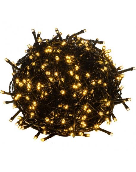 Vánoční LED osvětlení 40 m - teple bílá 400 LED - zelený kabel