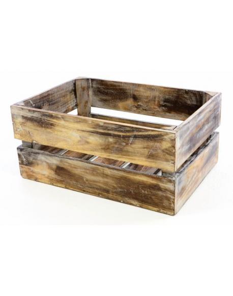 Dřevěná bedýnka VINTAGE DIVERO hnědá - 51 x 36 x 23 cm