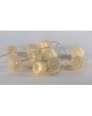 LED světelná dekorace - háčkovaná koule - 10 LED teple bílé