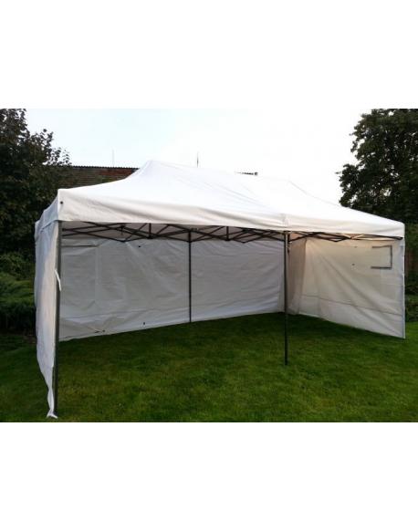 Zahradní párty stan DELUXE nůžkový + boční stěny - 3 x 6 m smetanová