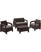 Zahradní set CORFU + šedohnědé podušky